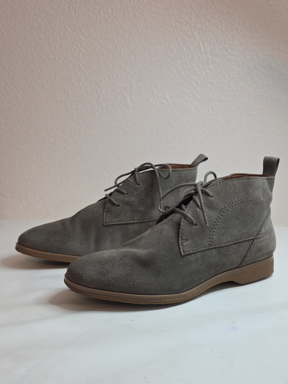 FRANCO SARTO PALAZZO SUEDE CHUKKA BOOTS GREY ALMOND TOE LADIES 9 VGUC CUTE